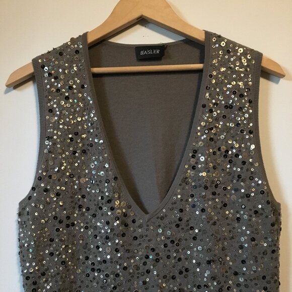 BASLER Virgin Wool & Silk Sequin Sweater Vest - Picture 4 of 16